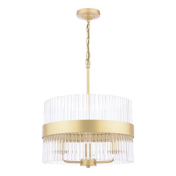 (image for) Laura Ashley Harrington 5lt Pendant Polished Nickel Glass